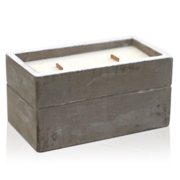 Concrete Wooden Wick Candle – Clove & Dark Sandalwood