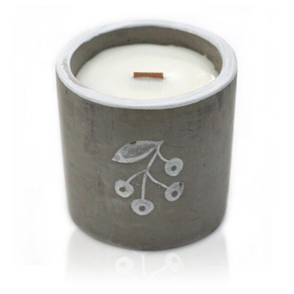 Concrete Wooden Wick Candle – Juniper & Sweet Gin