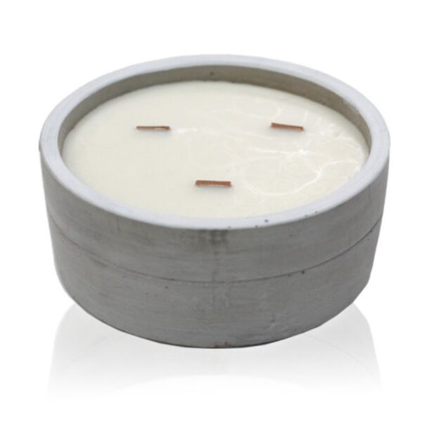 Concrete Wooden Wick Candle – Patchouli & Dark Amber