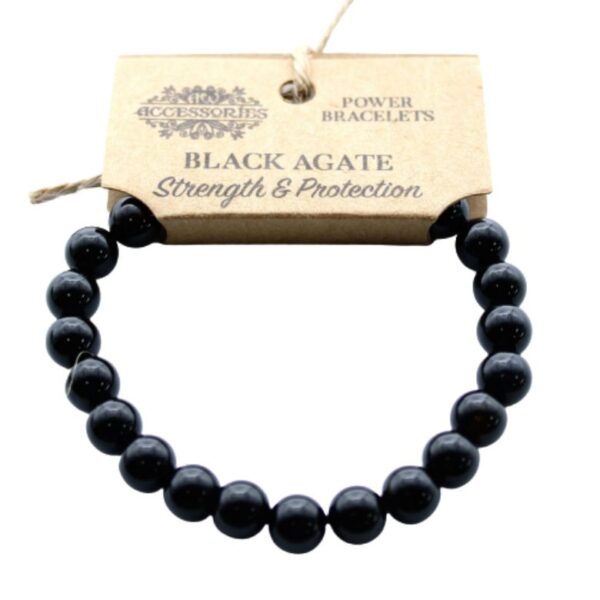 Black Agate Gemstone Power Bracelet