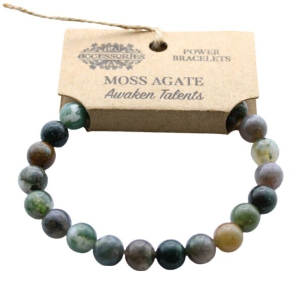 Moss Agate Gemstone Power Bracelet