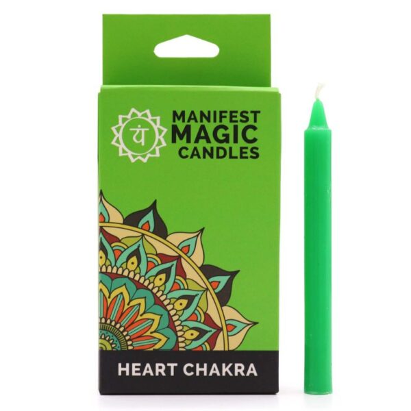 Heart Chakra Manifest Magic Candles - Green