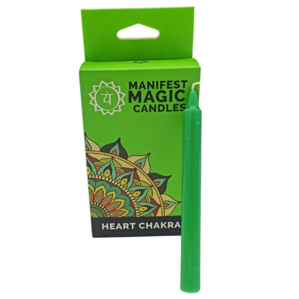 Heart Chakra Manifest Magic Candles - Green - Image 2