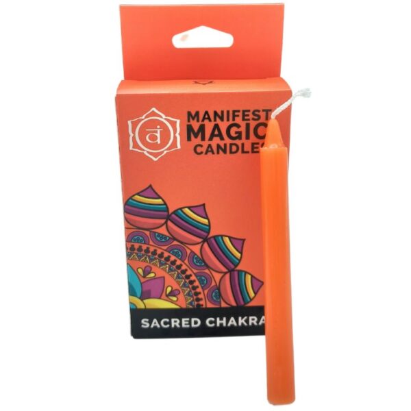 Sacred Chakra Manifest Magic Candles - Orange - Image 2