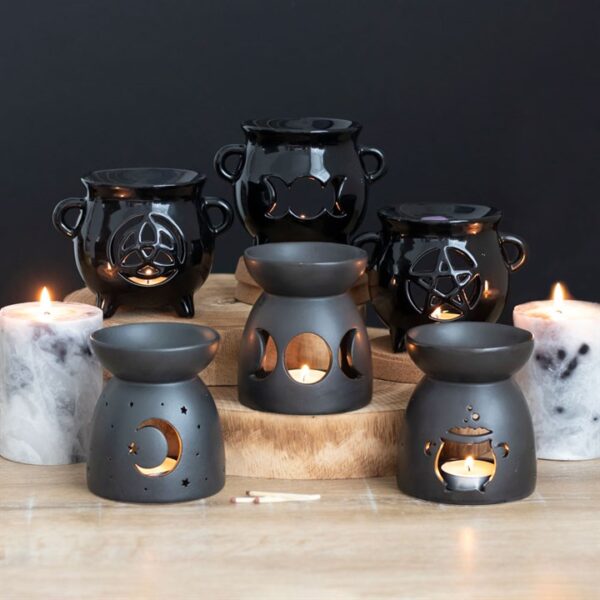 Black Cauldron Cut Out Oil Burner - Image 5