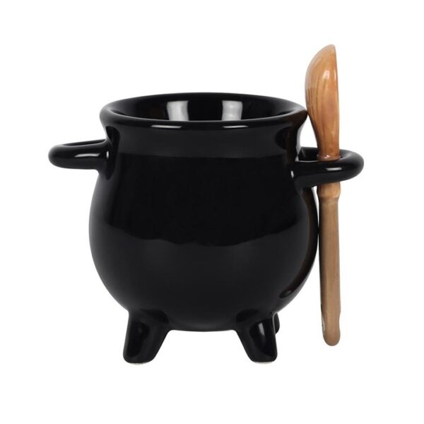 Cauldron Egg Cup with Broom Spoon - Image 2