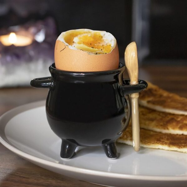 Cauldron Egg Cup with Broom Spoon - Image 5