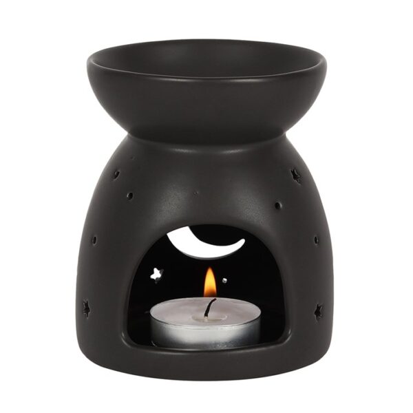 Black Mystical Moon Cut Out Oil Burner - Image 2