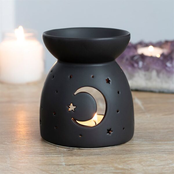 Black Mystical Moon Cut Out Oil Burner - Image 3