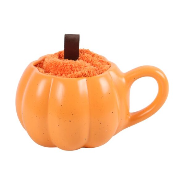 Pumpkin Shaped Mug and Socks Set - Image 2