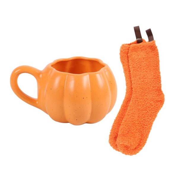 Pumpkin Shaped Mug and Socks Set - Image 4