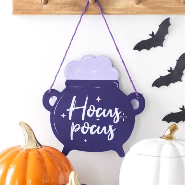 Hocus Pocus Cauldron Shaped Hanging Sign - Image 4