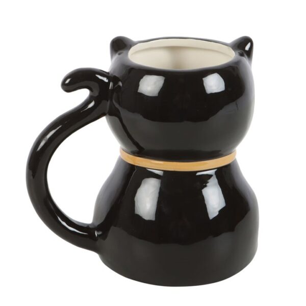 Spooky Black Cat Shaped Mug - Image 3