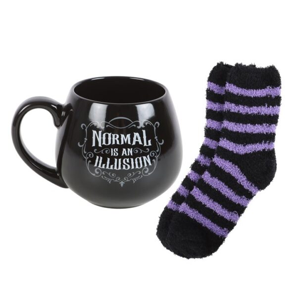 Normal is an Illusion Gothic Mug and Socks Set - Image 3